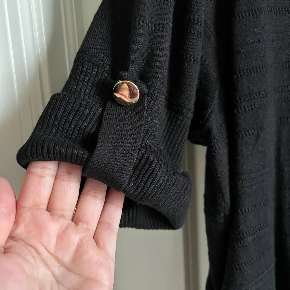 Apt. 9 Short-Sleeved Sweater - Black - Size 1X - Picture 3 of 8